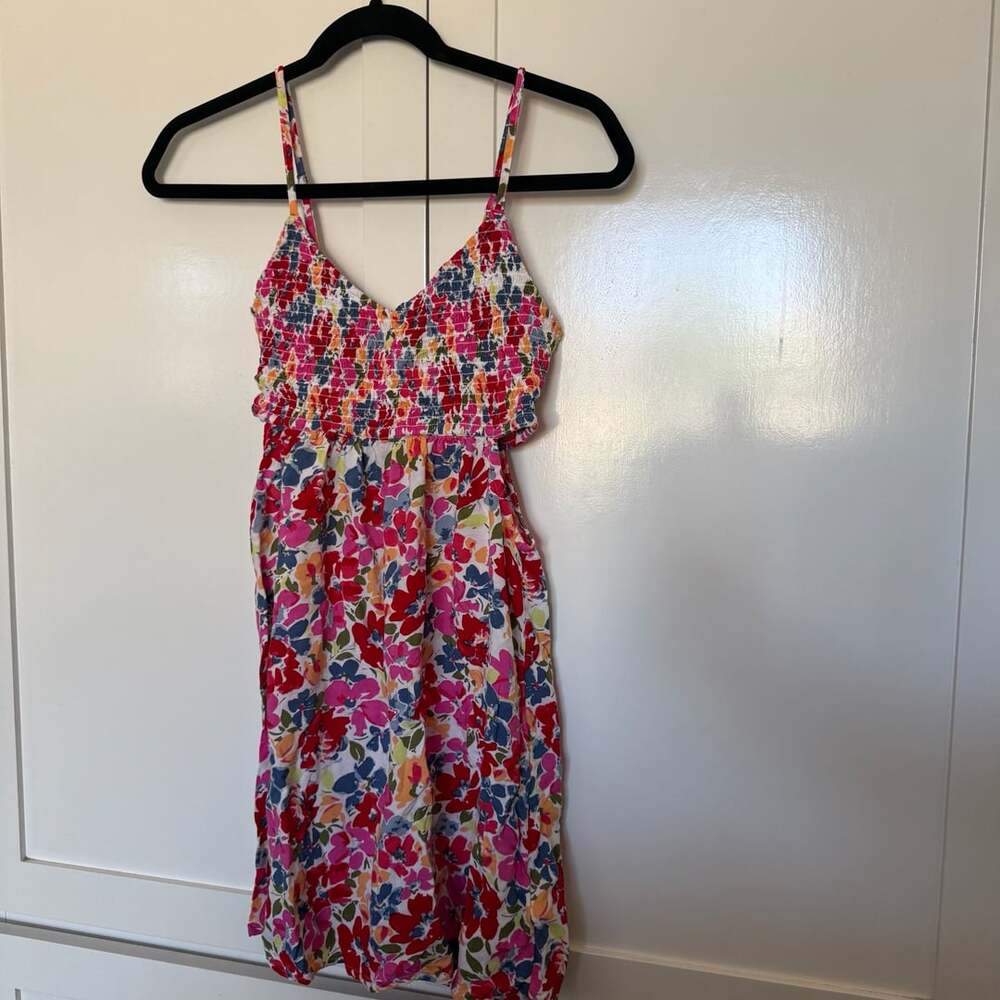 Roxy Hot Tropics Floral Smocked Cutout Dress